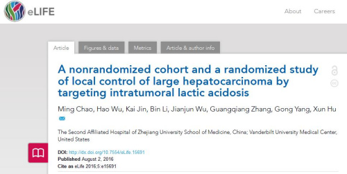 学术杂志eLife上刊登的有关肝癌新疗法的文章。来源：网页截图。